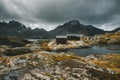 The harsh nature of the Lofoten islands of Norway. Royalty Free Stock Photo