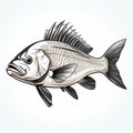 Harsh Realism: Explosive Wildlife In Tumblewave Style - Bass Fish Illustration