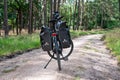 Harskamp, Gelderland, The Netherlands - Trekking bike on a cyclist road in the Veluwe national park