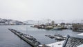 Harstad harbour in winter in Northern Norway Royalty Free Stock Photo