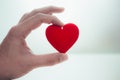 Hart in hand for giving love charity sharing concept with copy space Royalty Free Stock Photo