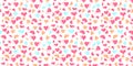 Hand drawn heart vector abstract pattern with various shapes in three colors of red-orange and blue arranged Royalty Free Stock Photo