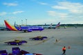 Southwest airplane at Hartford Springfield Bradley International Airport landscape