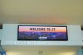 Welcome sign at Hartford Springfield Bradley International Airport