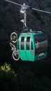 Harties Aerial Cableway cable car with a bike