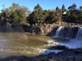 Haruru falls with a rainbow Royalty Free Stock Photo