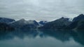 Harvard Glacier College Fjord Alaska. Large Glacier sliding into the Pacific Ocean in Alaska Royalty Free Stock Photo