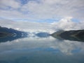 Harvard Glacier College Fjord Alaska. Large Glacier sliding into the Pacific Ocean in Alaska Royalty Free Stock Photo