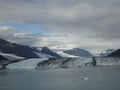 Harvard Glacier College Fjord Alaska. Large Glacier sliding into the Pacific Ocean in Alaska Royalty Free Stock Photo