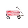 Watercolor pink harves wagon