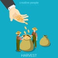 Harvest agriculture business farming flat vector isometric 3d