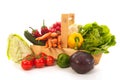 Harvest basket fresh vegetables Royalty Free Stock Photo