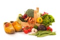 Harvest basket fresh vegetables Royalty Free Stock Photo