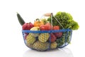 Harvest basket with vegetables and fruit