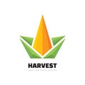 Harvest - concept business logo template vector illustration. Corn geometric creative sign. Abstract agriculture fruit symbol.