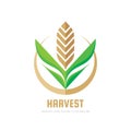 Harvest - concept business logo template vector illustration. Wheat geometric creative sign. Abstract agriculture symbol. Graphic Royalty Free Stock Photo