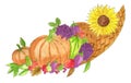 Harvest cornucopia illustration Royalty Free Stock Photo