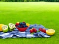 Harvest of Delights: Colorful Fruits amidst the Verdant Grass