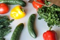 Harvest of different fresh vegetables from the garden Royalty Free Stock Photo