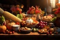 Harvest feast illustration featuring a diverse Royalty Free Stock Photo