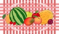 Harvest festival juicy fruits vector banner Royalty Free Stock Photo