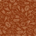 Harvest festival seamless pattern with vegetables