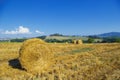 Harvest Fields With Straw in t Royalty Free Stock Photo