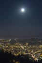 Harvest Full Moon Over Portland Oregon Royalty Free Stock Photo