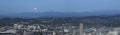 Harvest Full Moon Over Portland Panorama Royalty Free Stock Photo