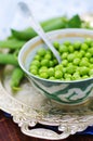 Harvest green peas, food background, colorful green beans