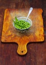 Harvest green peas, food background, colorful green beans