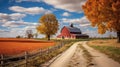 harvest midwest farm in autumn Royalty Free Stock Photo