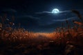Harvest Moonlit Cornfield Moonlit scene over a