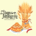 Harvest organic foods like fruit and vegetables, happy thanksgiving dinner background, vector illustration harvesting Royalty Free Stock Photo