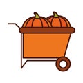 Harvest pumpkins in the pushcart line and fill icon