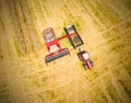 Harvest of rapeseed field. Royalty Free Stock Photo