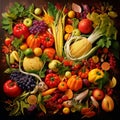 A Harvest's Symphony: a harmonious blend of colors and textures, showcasing the artistry of well-harvested produce