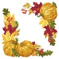 Harvest season and thanksgiving square frame elements in vector