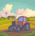 Harvest time. Farm rural landscape Royalty Free Stock Photo