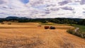 Grain harvest in Norway Royalty Free Stock Photo