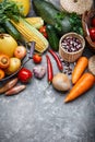 Harvest vegetables with herb kitchen garden Royalty Free Stock Photo