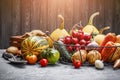 Harvest vegetables with herb kitchen garden Royalty Free Stock Photo