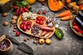 Harvest vegetables with herb kitchen garden Royalty Free Stock Photo