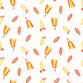 Harvest vegetables seamless vector pattern.