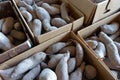 Harvested Beauregard Yams for Sale at a Farmers Market