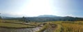 Harvested Rice Fields And Mountain Royalty Free Stock Photo