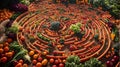 Harvested Vegetable Maze - Aerial Art Print