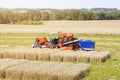 Harvester on a agricultural trial field