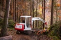 Harvester working in a forest