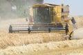Harvesting barley with combine harvester